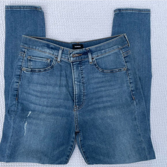 Express Women's Skinny Jeans - Blue - Picture 2 of 8